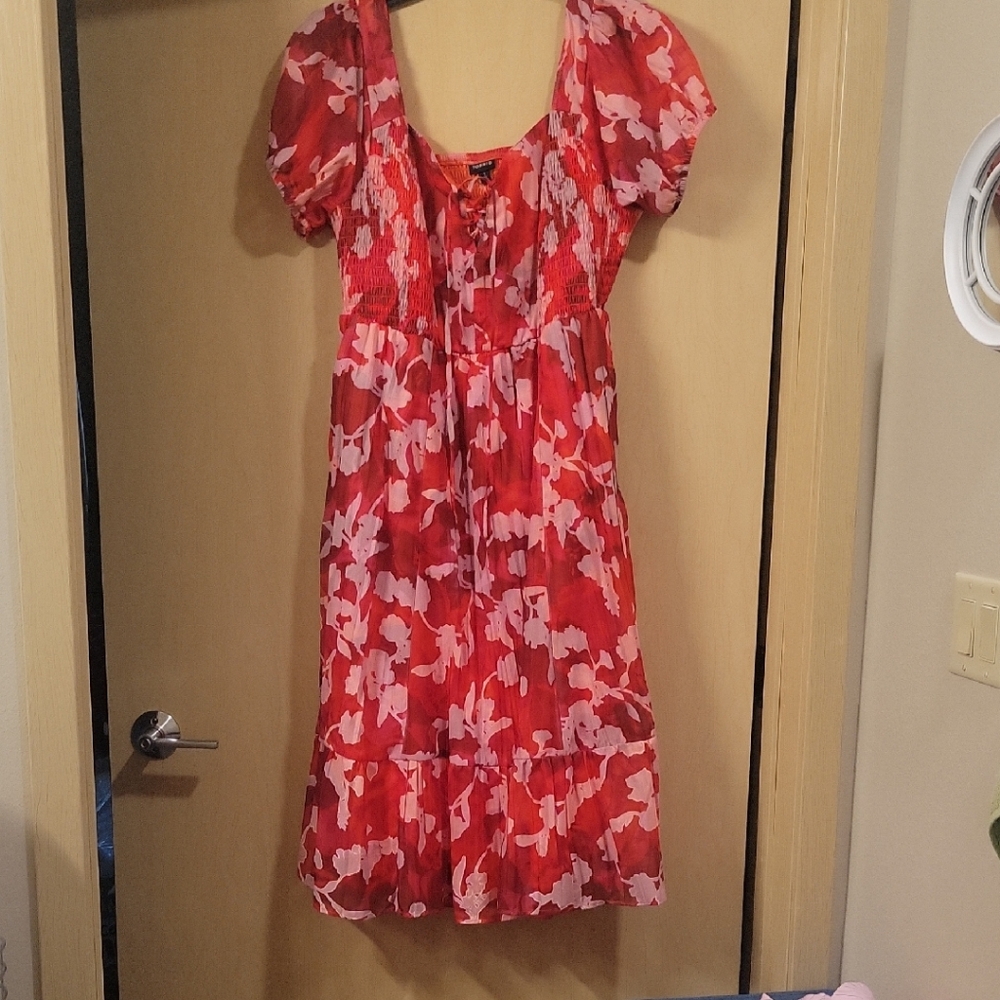 Torrid  Floral Midi Dress 44.5 Inches From Sleeve To Bottom